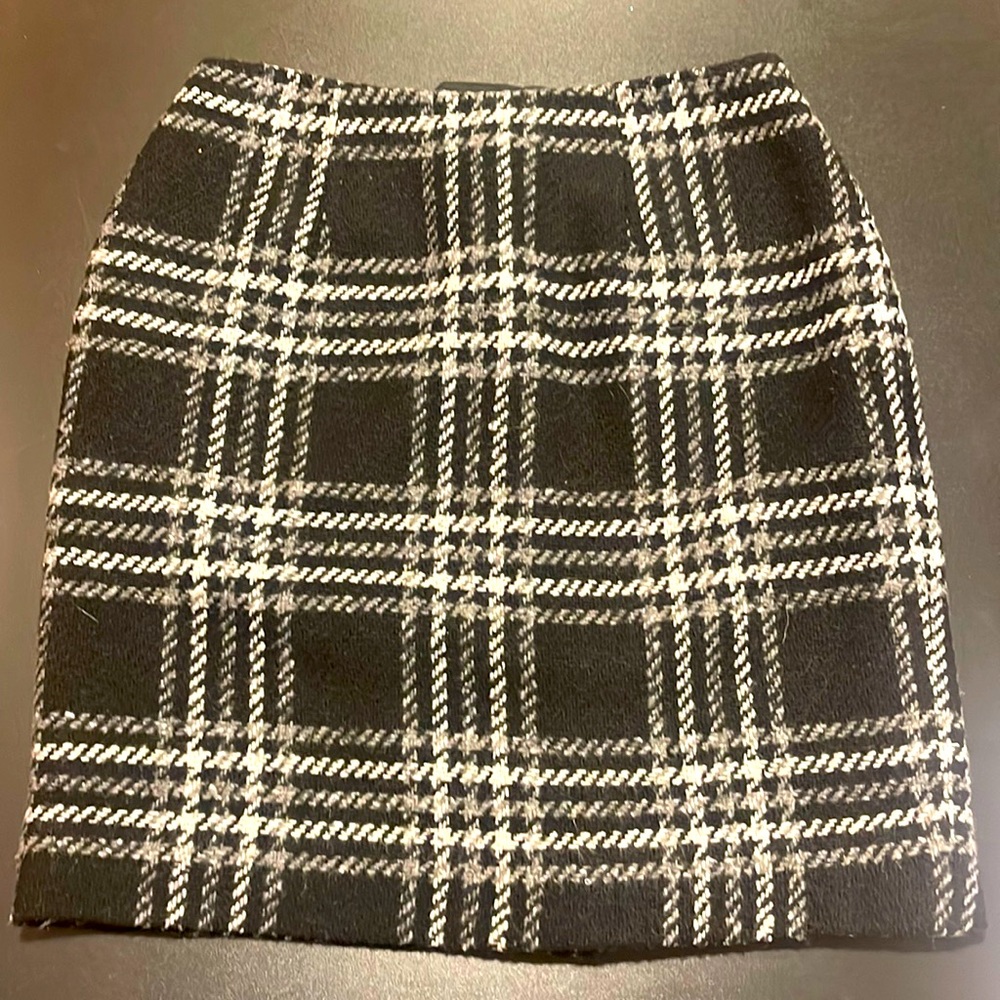 Grace Elements Black and White Plaid Skirt